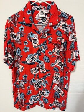 Pabst Blue Ribbon Hawaiian Shirt Camp Tropical Print Pool Party Ready!